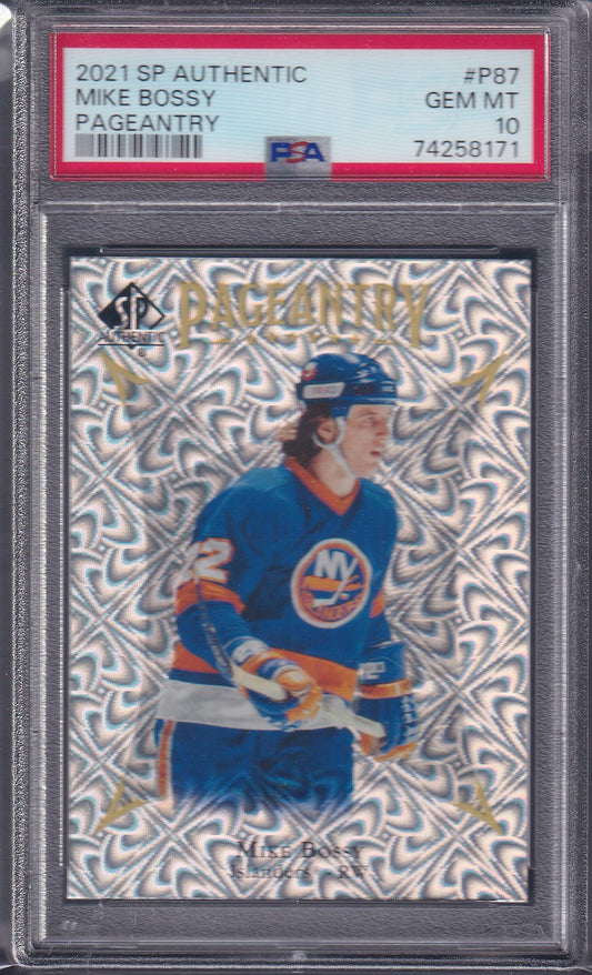 MIKE BOSSY - 2021 SP Authentic Pageantry #P87, PSA 10