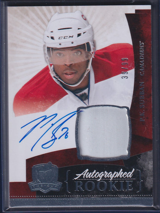 P.K. SUBBAN - 2010 Cup Autographed Rookie Patch Auto #176, /99