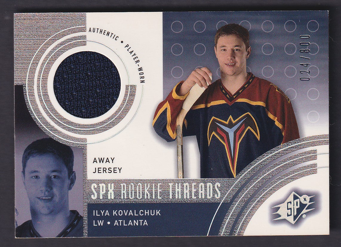 ILYA KOVALCHUK - 2001 SPx Rookie Threads Patch #148, /800