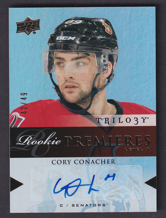 CORY CONACHER - 2013 Upper Deck Trilogy Rookie Premieres Auto #133, /49