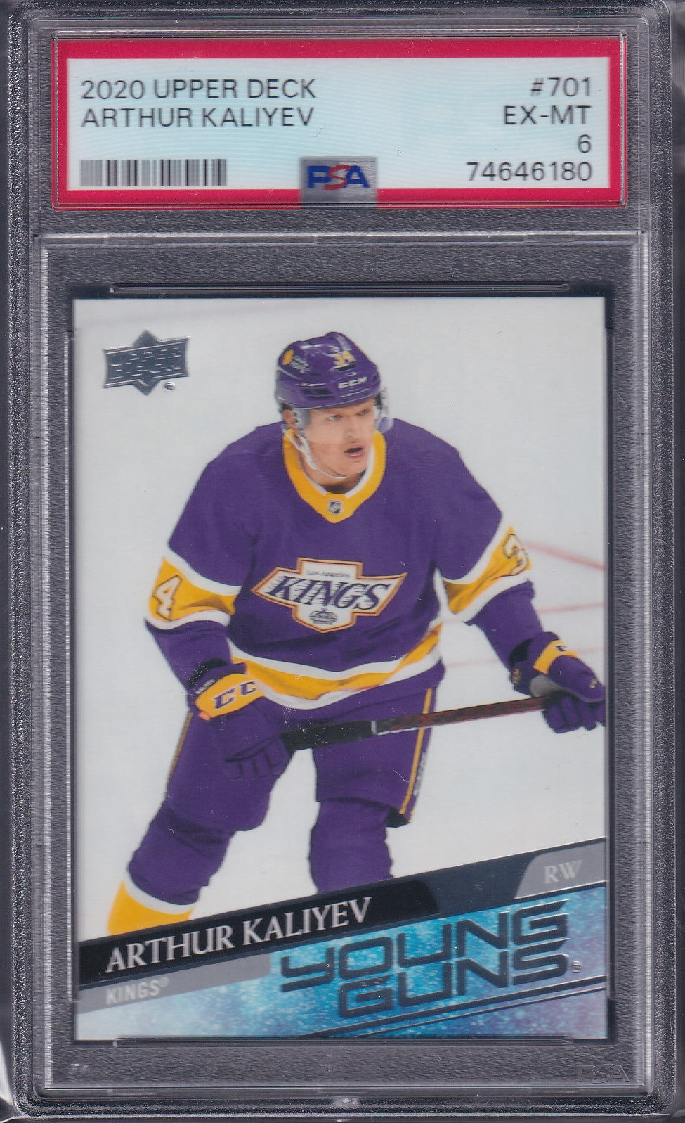 ARTHUR KALIYEV - 2020 Upper Deck Young Guns #701, PSA 6