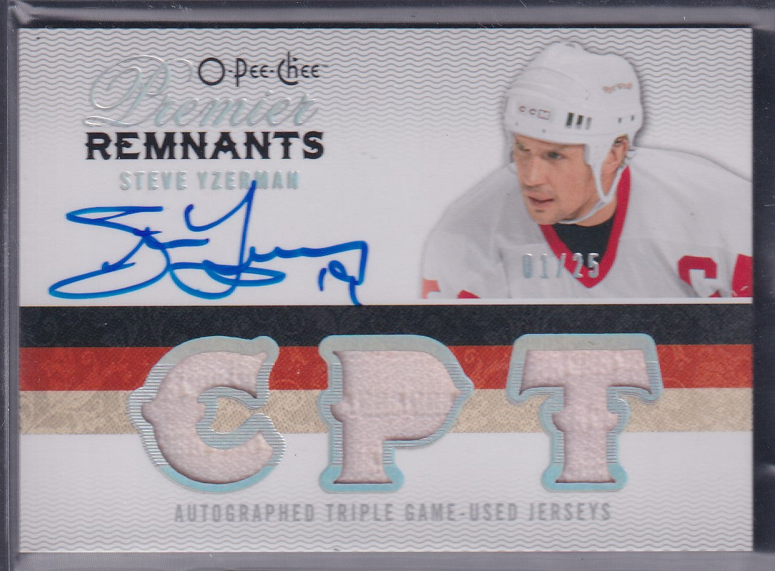 STEVE YZERMAN - 2009 O-Pee-Chee Premier Remnants Auto #AR3-SY, /25