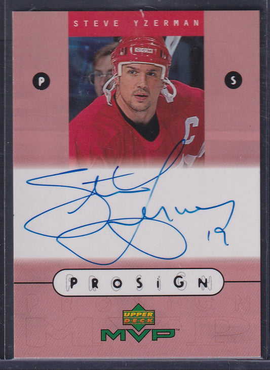 STEVE YZERMAN - 1999 Upper Deck MVP Prosign Auto #SY