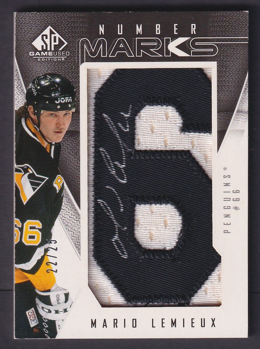 MARIO LEMIEUX - 2009 SP Game Used Number Marks Auto 6 #NM-ML, /25