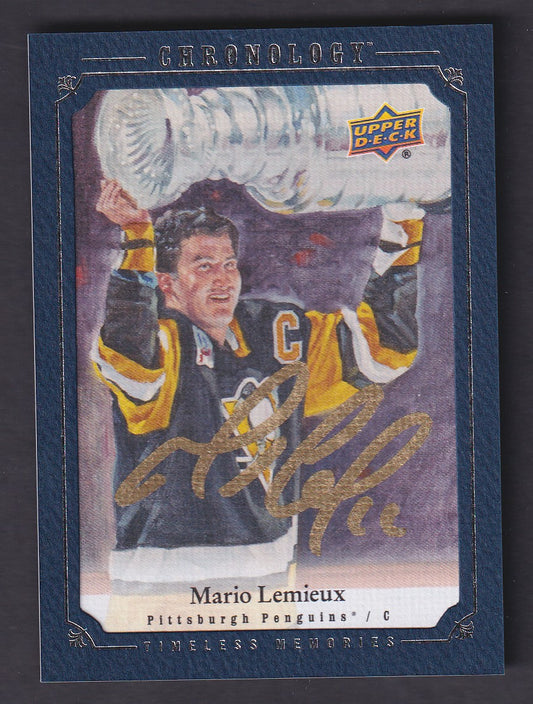 MARIO LEMIEUX - 2018 UD Chronology Timeless Memories Gold Auto #CMA-ML