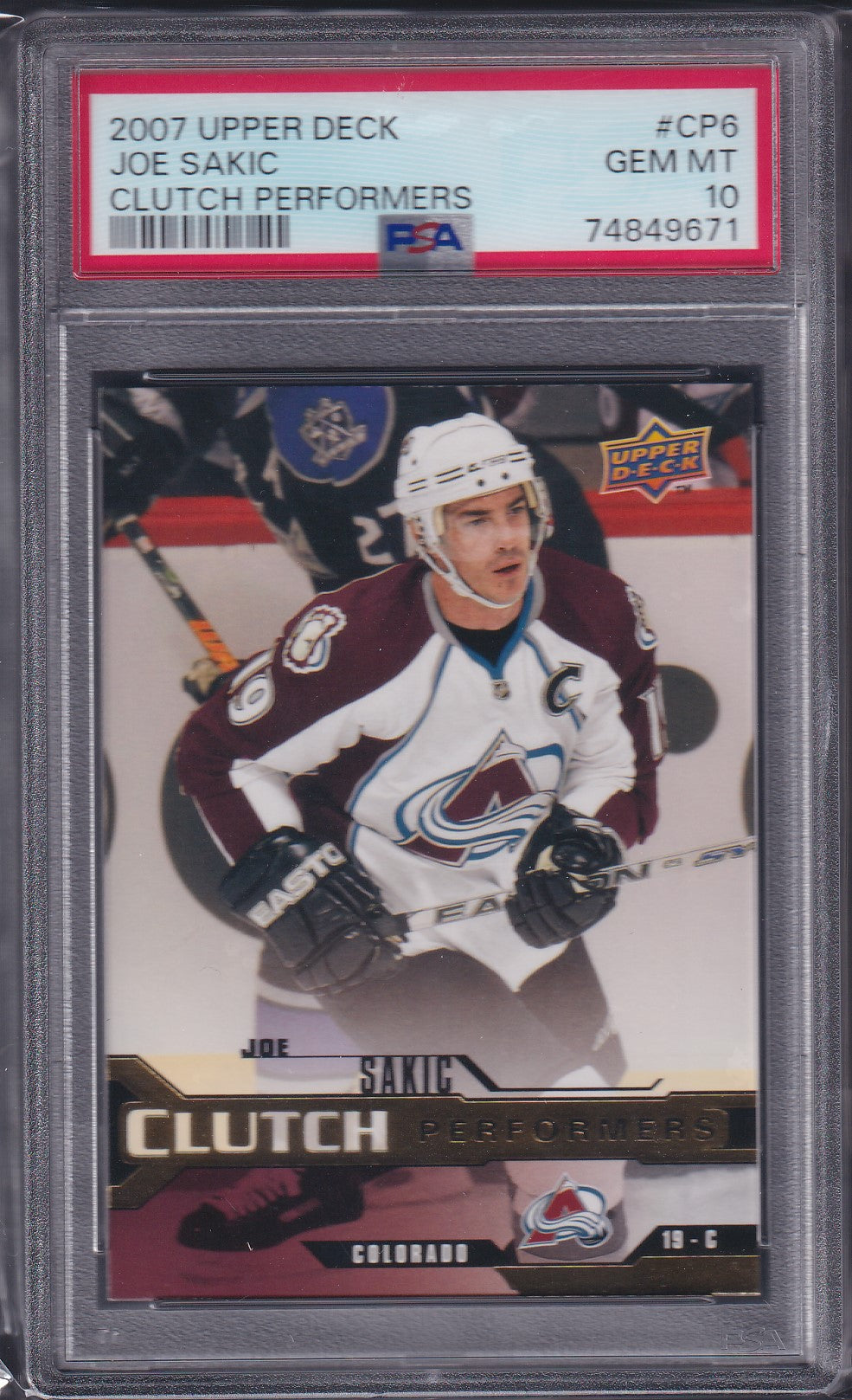 JOE SAKIC - 2007 Upper Deck Clutch Performers #CP6, PSA 10