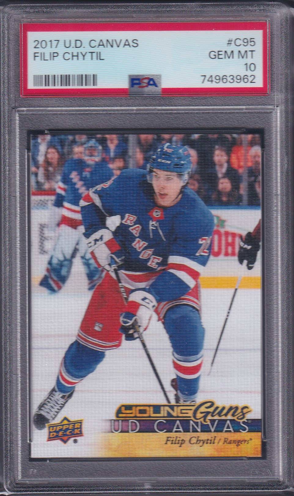 FILIP CHYTIL - 2017 Upper Deck Young Guns Canvas #C95, PSA 10