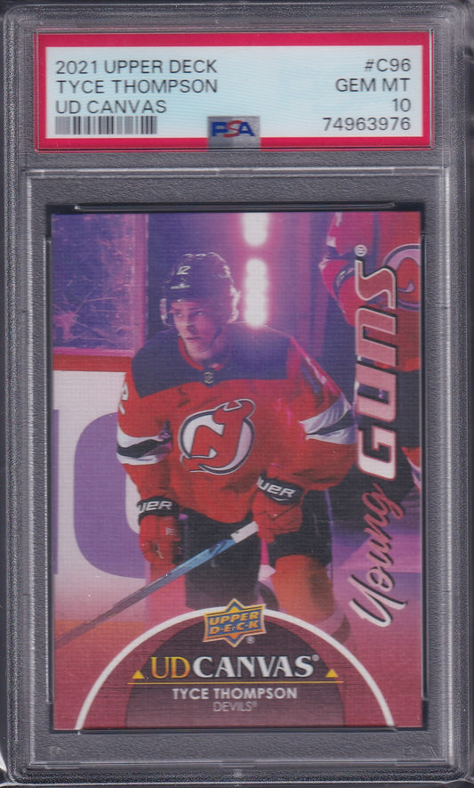 TYCE THOMPSON - 2021 Upper Deck Young Guns Canvas #C96, PSA 10