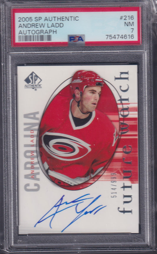 ANDREW LADD - 2005 SP Authentic Future Watch Auto #216, /999, PSA 7