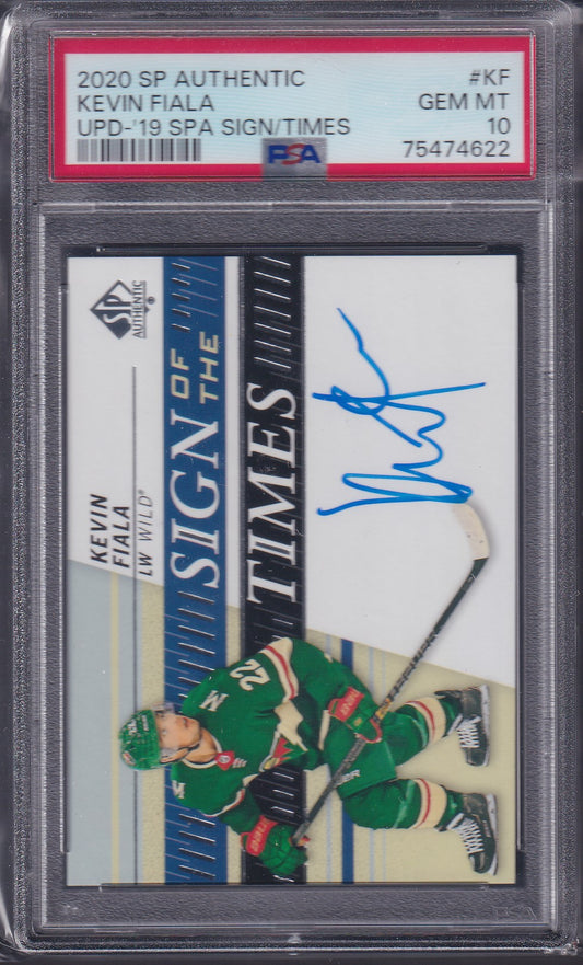 KEVIN FIALA - 2020 SP Authentic Sign of the Times Auto #KF, PSA 10