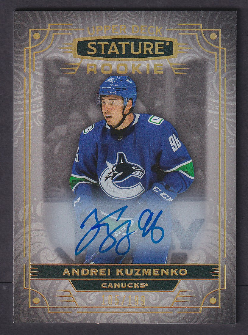 ANDREI KUZMENKO - 2022 Upper Deck Stature Rookie Auto #186, /199