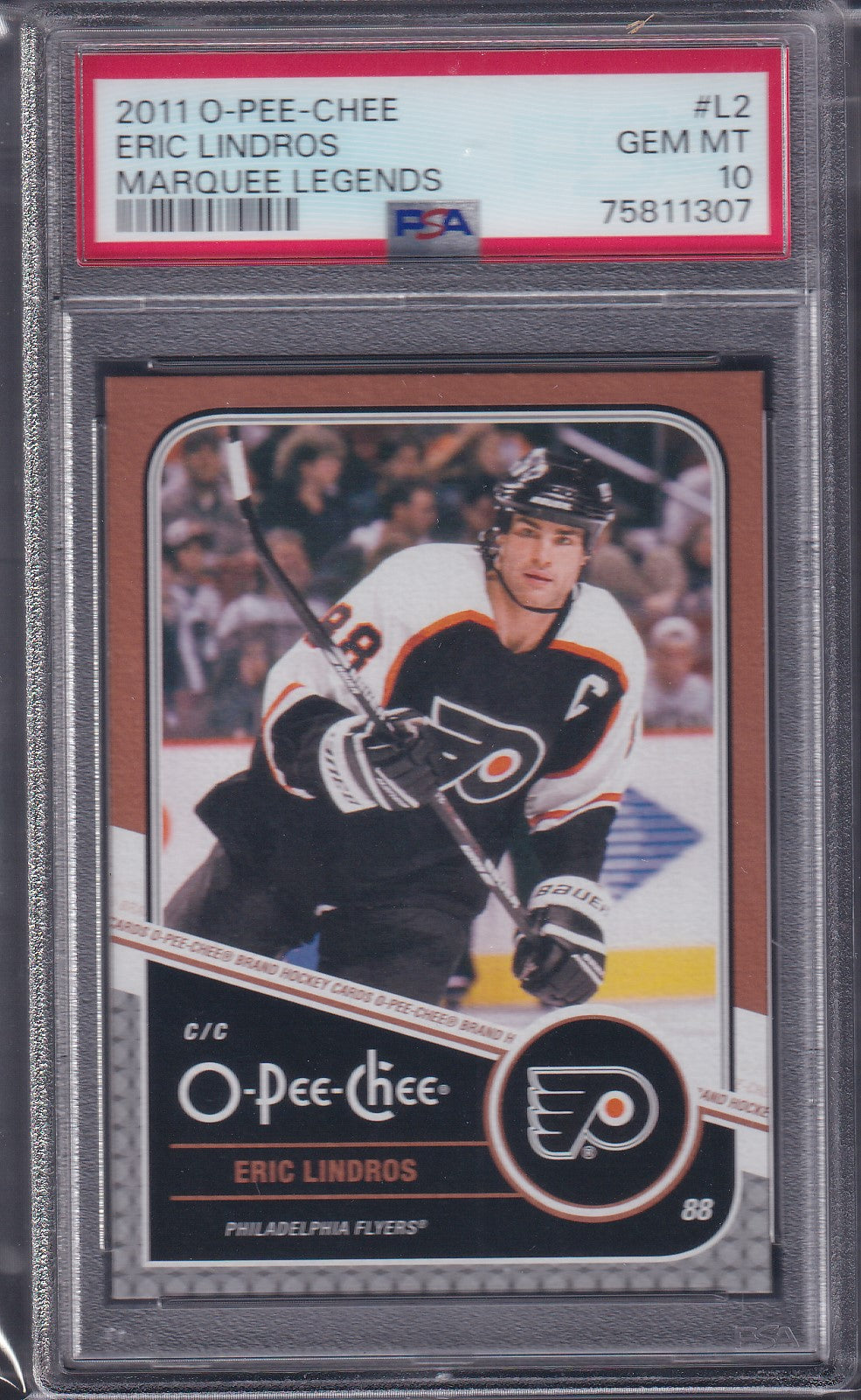 ERIC LINDROS - 2011 O-Pee-Chee Marquee Legends #L2, PSA 10