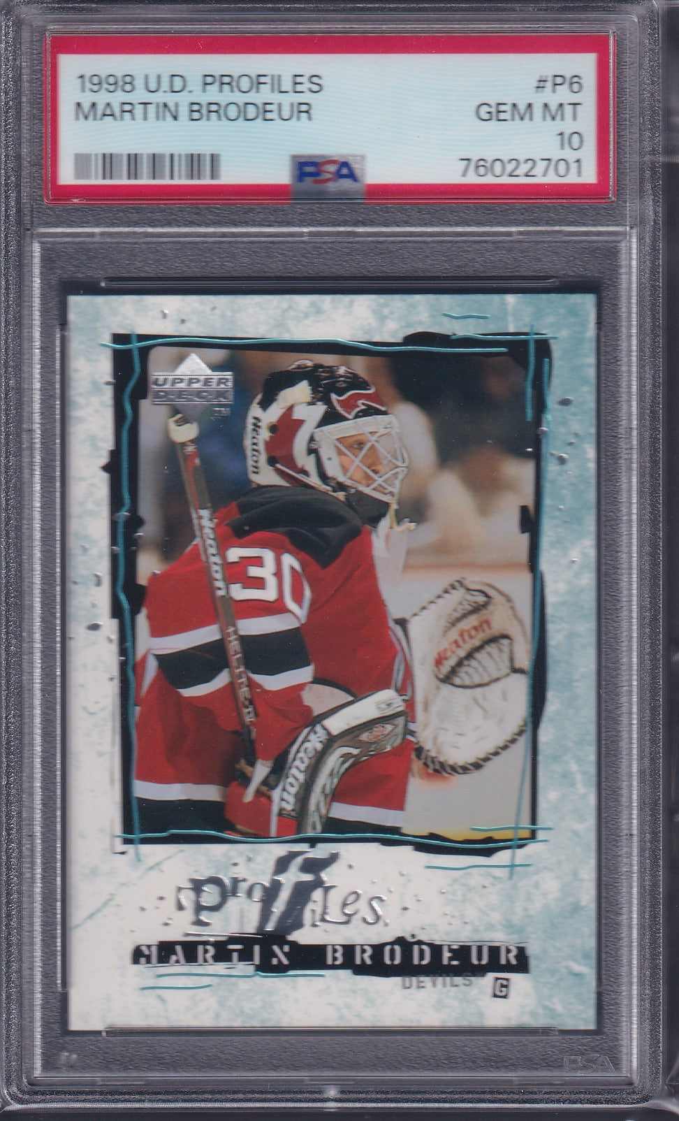 MARTIN BRODEUR - 1998 Upper Deck Profiles #P6, PSA 10