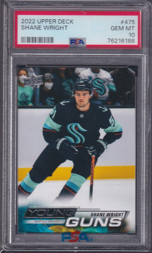 SHANE WRIGHT - 2022 Upper Deck Young Guns #475, PSA 10