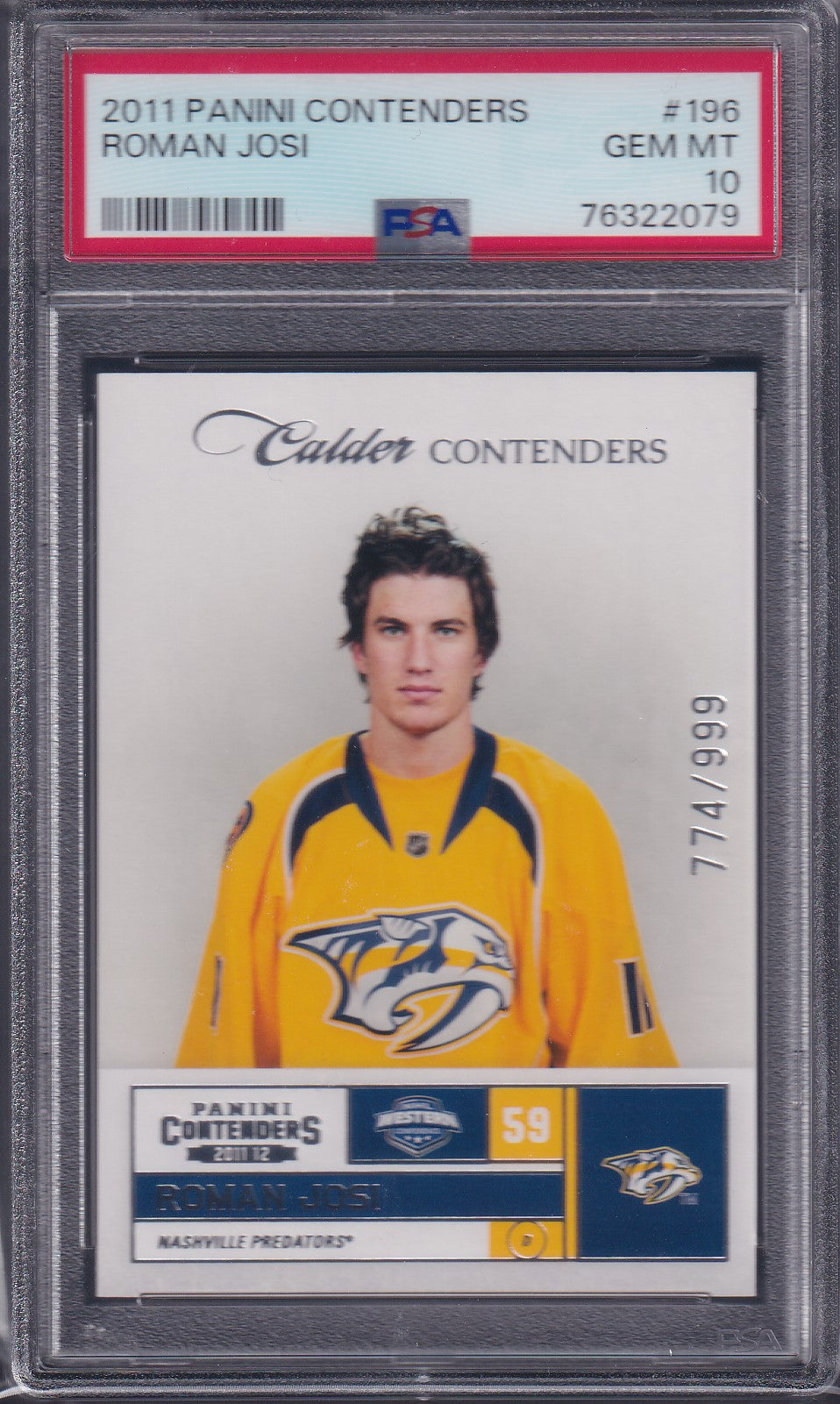 ROMAN JOSI - 2011 Panini Contenders Calder #196, /999, PSA 10