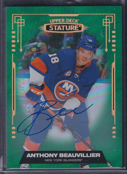 ANTHONY BEAUVILLIER - 2021 Upper Deck Stature Auto #3, /50