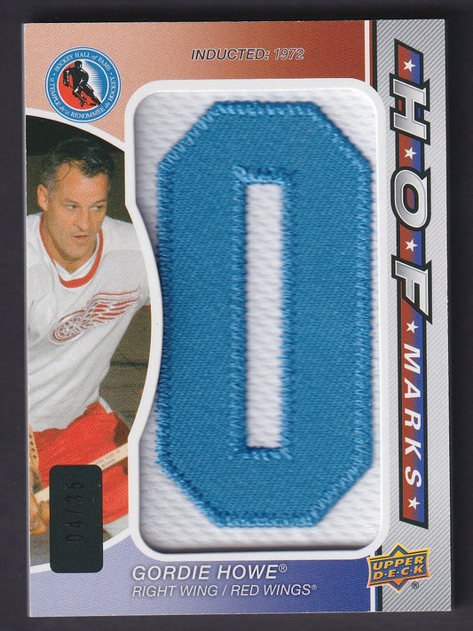 GORDIE HOWE - 2023 SP Game Used HOF Marks O #HOFM-GH, /35