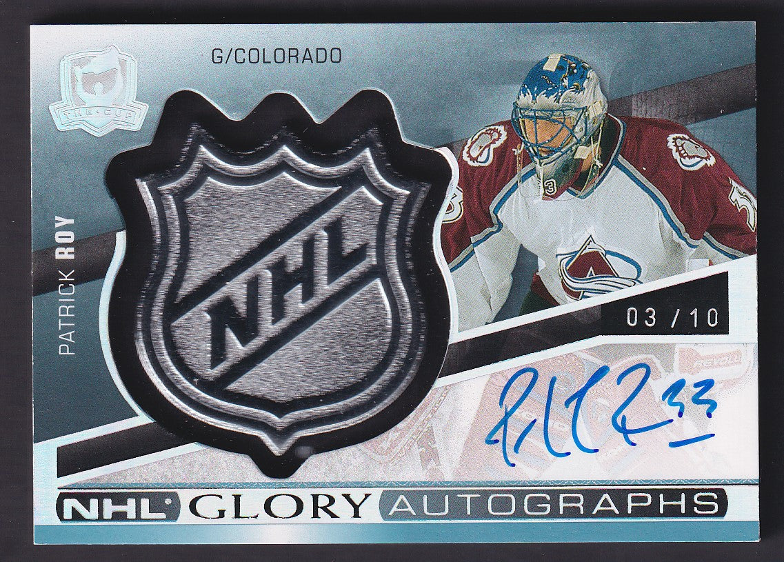 PATRICK ROY - 2020 The Cup NHL Glory Autographs Shield #G-PR, /10