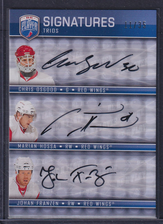 OSGOOD / HOSSA / FRANZEN - 2008 BAP Signatures Trios Autos #S3-HOF, /35