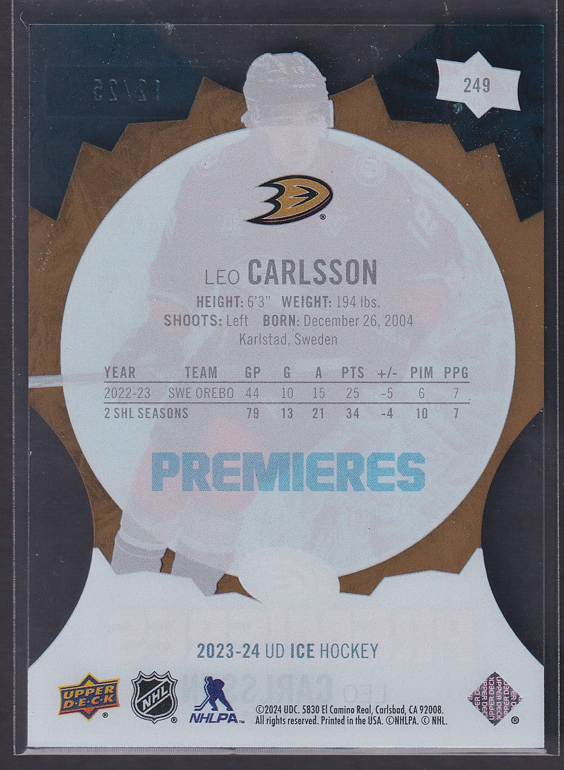 LEO CARLSSON - 2023 Upper Deck Ice Premieres #249, /25