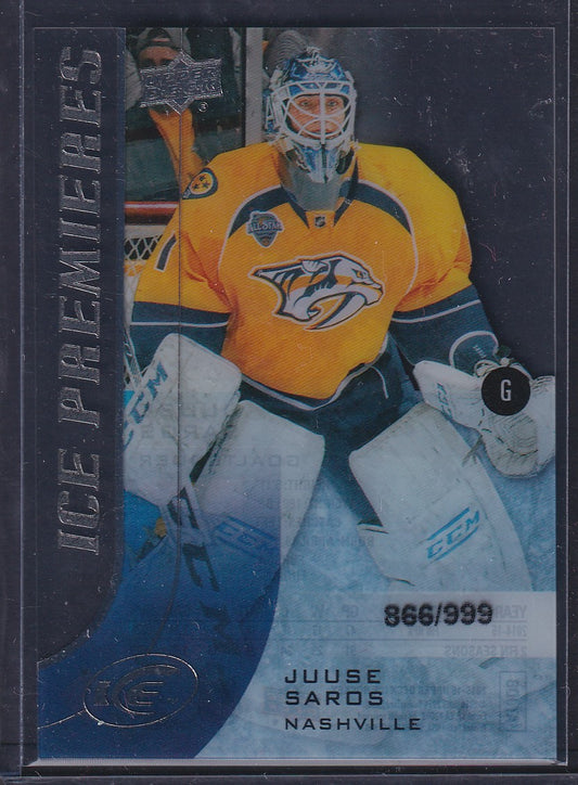 JUUSE SAROS - 2015 Upper Deck Ice Premieres Rookie #176, /999