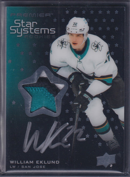 WILLIAM EKLUND - 2021 Upper Deck Premier Star Systems Rookie Auto Patch /149