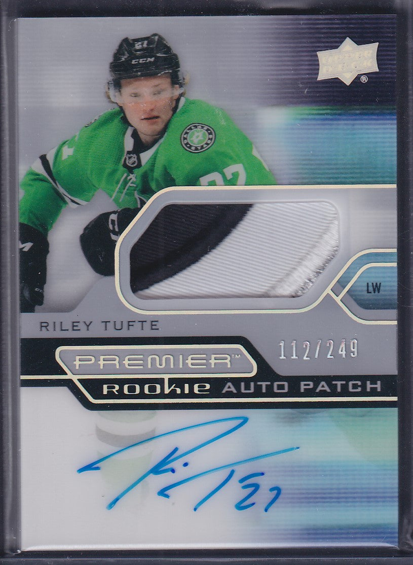 RILEY TUFTE - 2021 Upper Deck Premier Rookie Auto Patch #AR-RT, /249