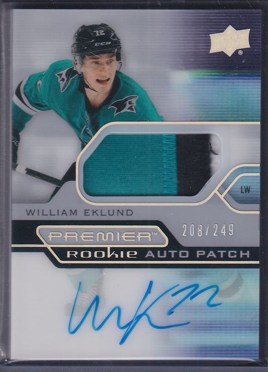 WILLIAM EKLUND - 2021 Upper Deck Premier Rookie Auto Patch #AR-WE, /249