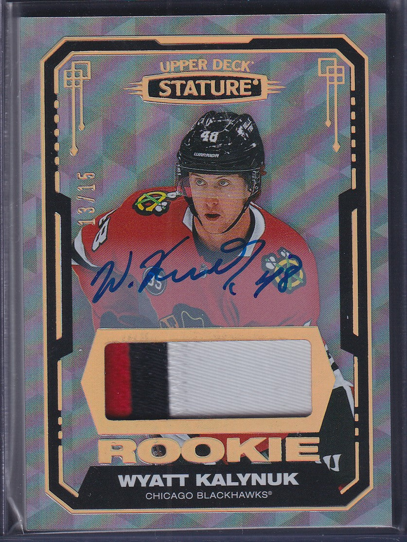 WYATT KALYNUK - 2021 Upper Deck Stature Rookie Auto Patch #116, /15