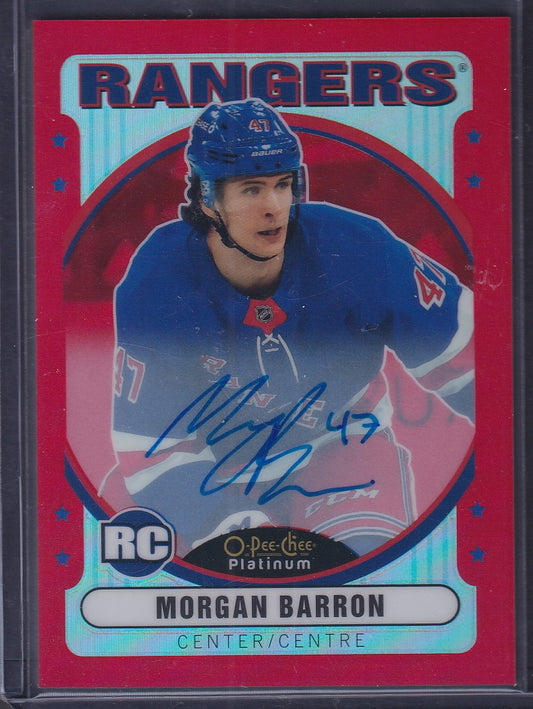 MORGAN BARRON - 2021 O-Pee-Chee Platinum Rookie RED RAINBOW AUTO #R-88