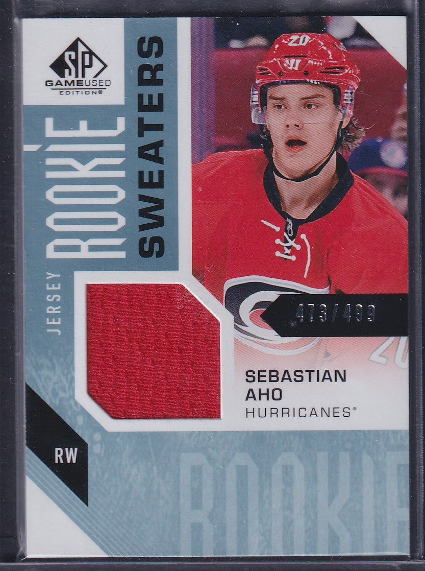 SEBASTIAN AHO - 2016 SP Game Used Rookie Sweaters Jersey #RS-SA, /499