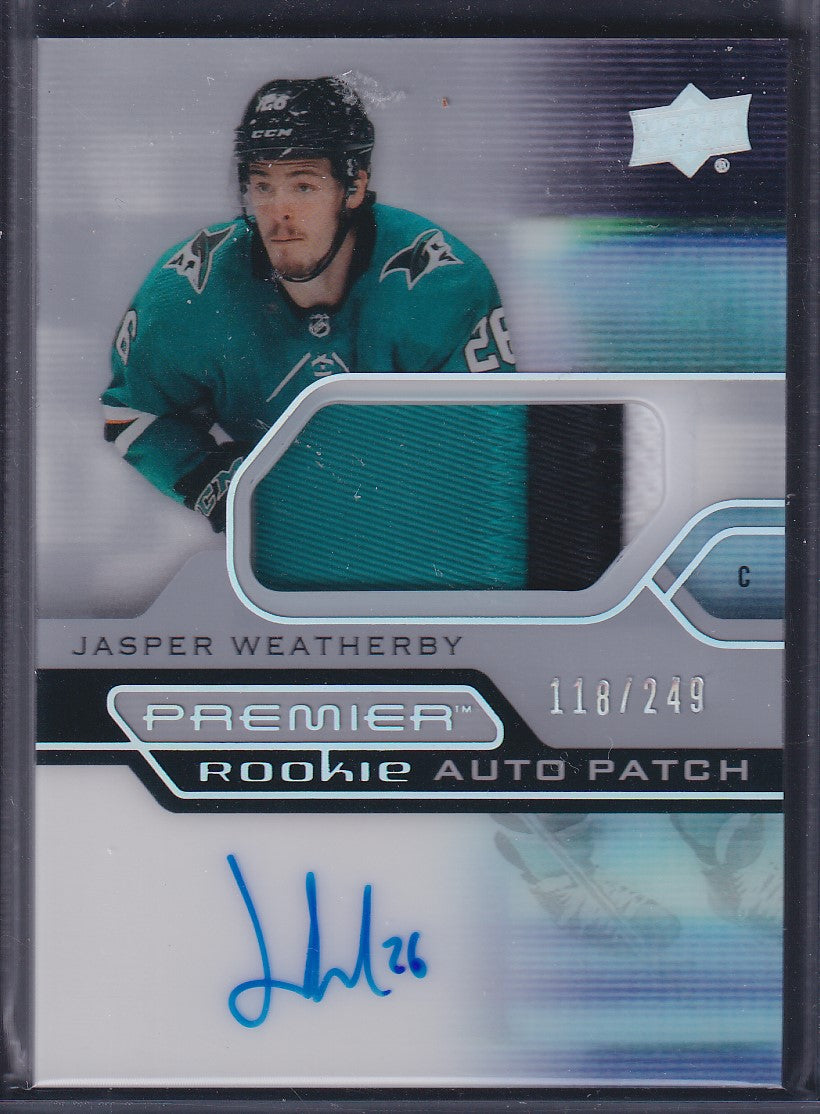 JASPER WEATHERBY - 2021 Upper Deck Premier Rookie Auto Patch #AR-JW, /249