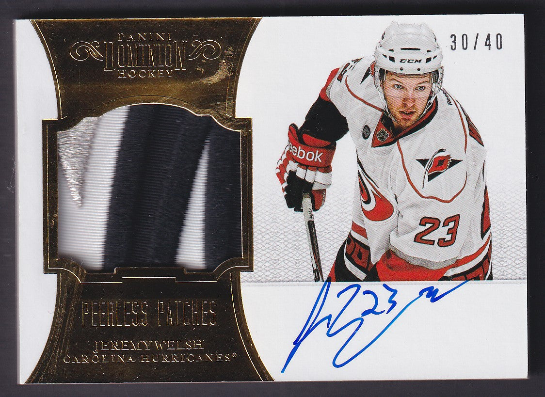 JEREMY WELSH - 2012 Panini Dominion Peerless Patches Auto #27, /40