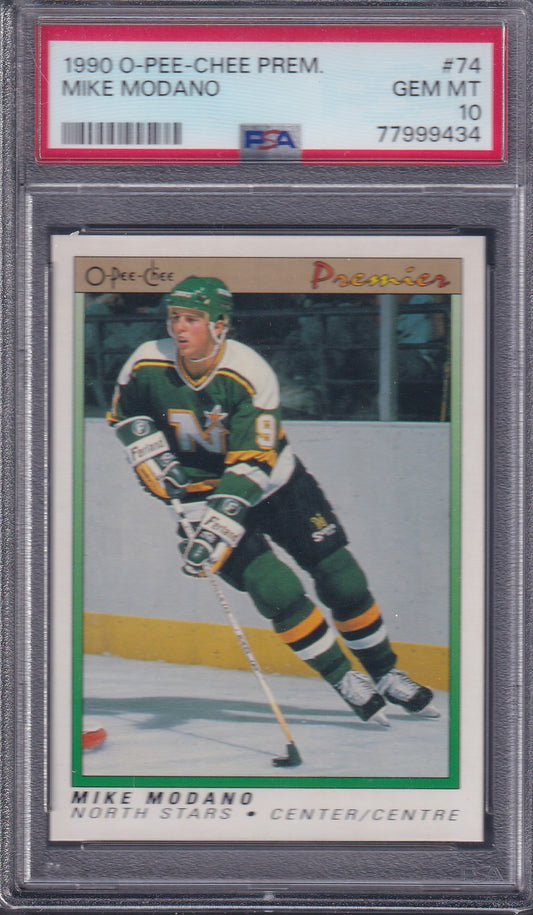 MIKE MODANO - 1990 O-Pee-Chee Premier Rookie #74, PSA 10