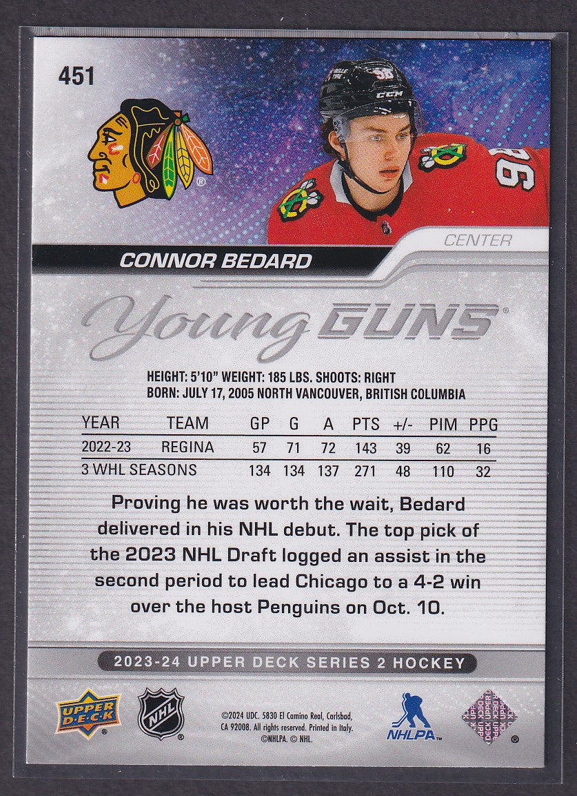 CONNOR BEDARD - 2023 Upper Deck Young Guns #451