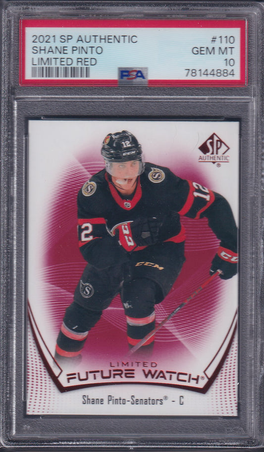 SHANE PINTO - 2021 SP Authentic Future Watch Limited Red #110, PSA 10