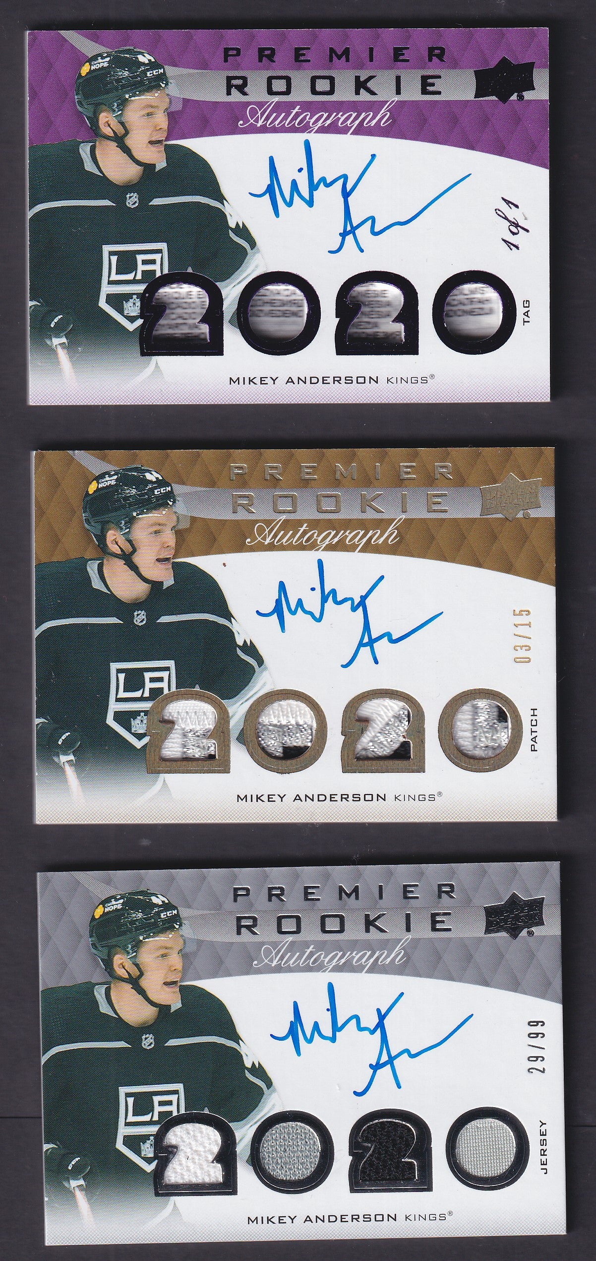 MIKEY ANDERSON - 2020 Premier Rookie Auto Patch #PRA-MA, 1/1, /15, /99