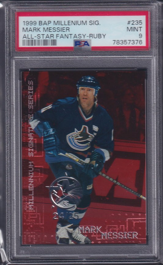 MARK MESSIER - 1999 BAP Millenium Sig All-Star Fantasy Ruby #235, /25, PSA 9