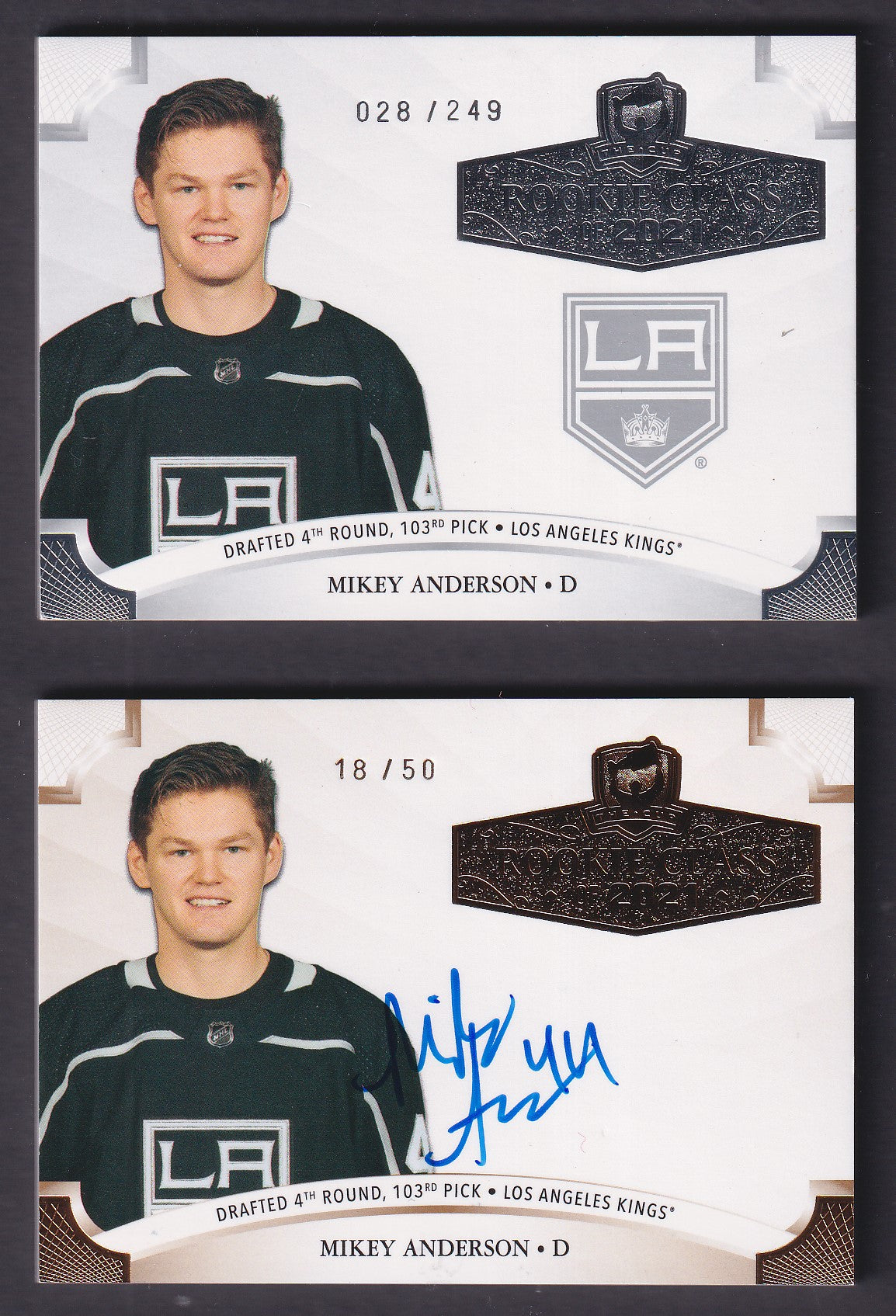 MIKEY ANDERSON - 2020 The Cup Rookie Class Base and Auto #2021-MA, /249, /50