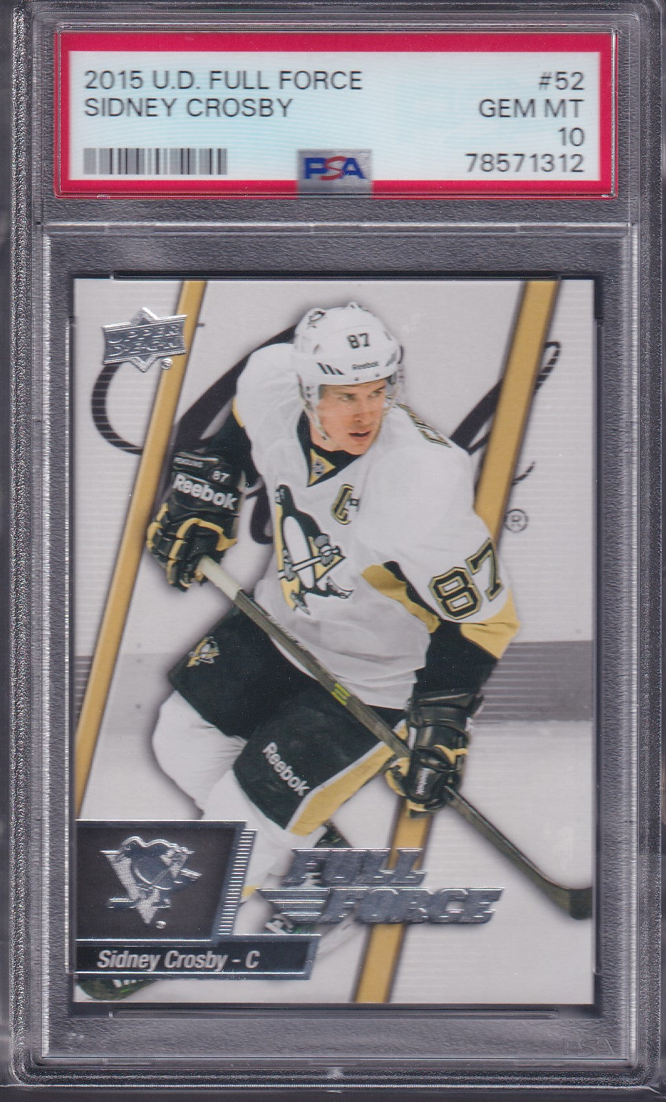 SIDNEY CROSBY - 2015 Upper Deck Full Force #52, PSA 10