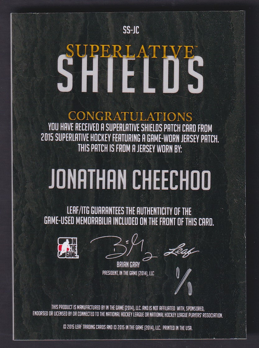 JONATHAN CHEECHOO - 2015 ITG Leaf Superlative Shields #SS-JC, 1/1