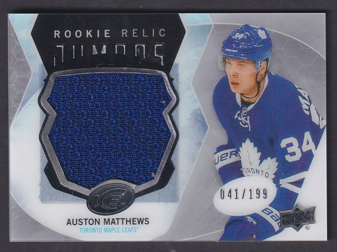 AUSTON MATTHEWS - 2016 Upper Deck Ice Rookie Relic Jumbos Patch #RRJ-AM, /199