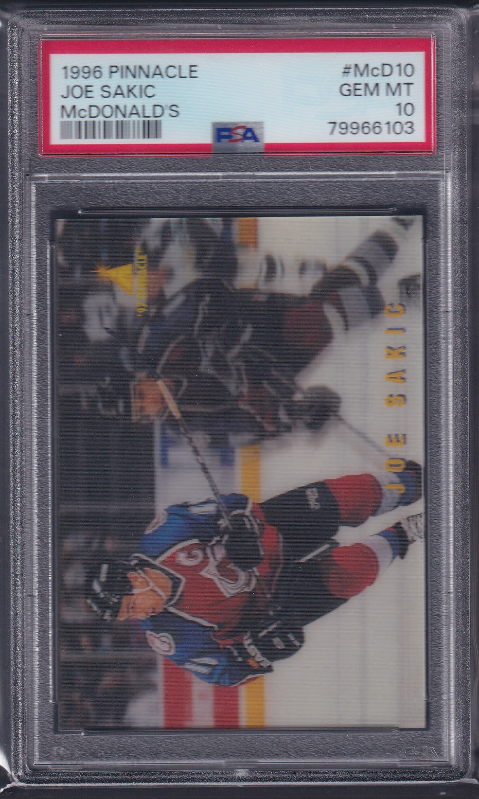 JOE SAKIC - 1996 Pinnacle McDonald's #McD10, PSA 10