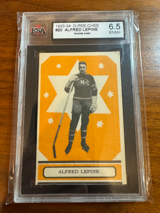 ALFRED LEPINE - 1933 O-Pee-Chee Series A Rookie #20, KSA 6.5