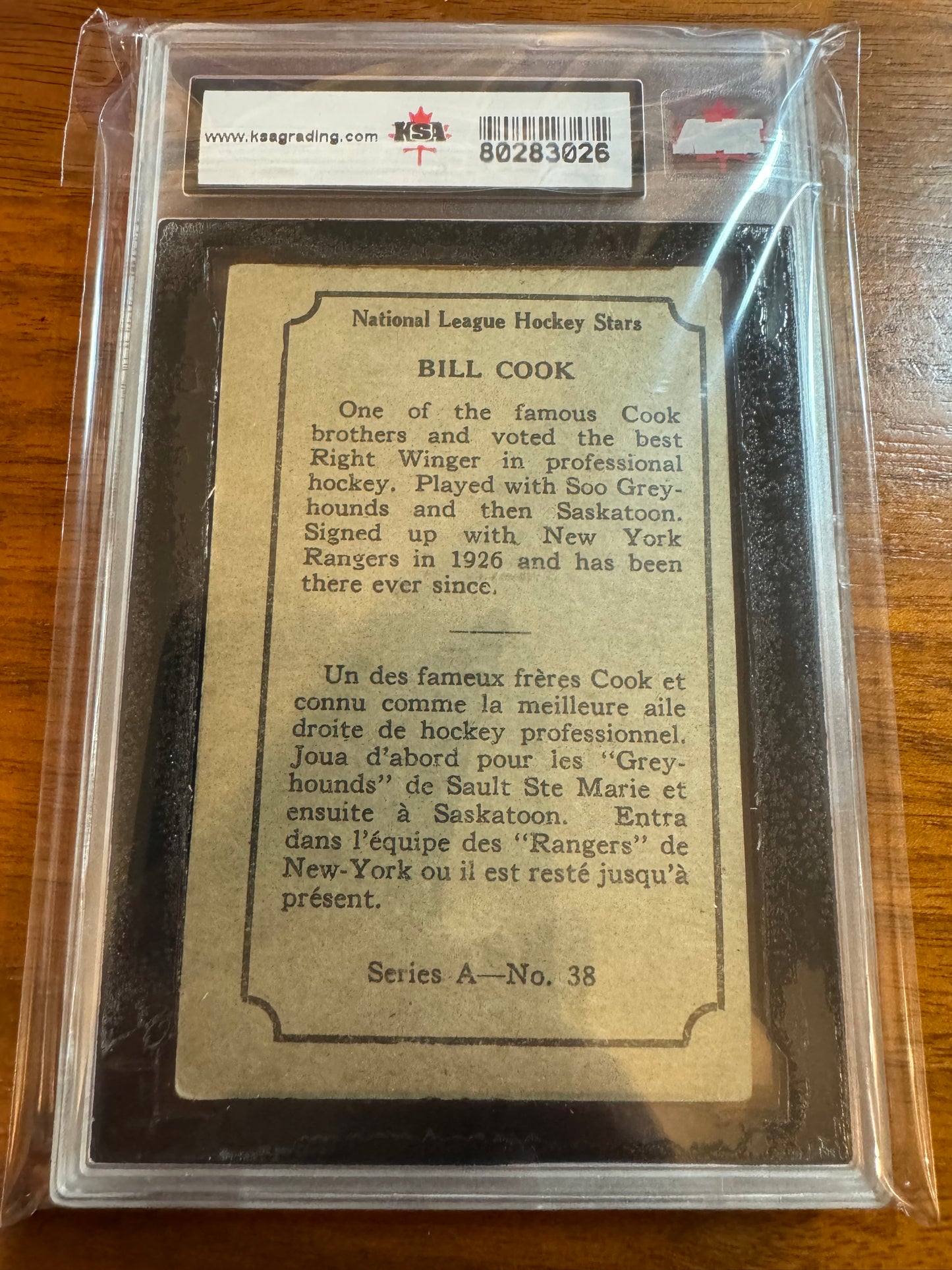 BILL COOK - 1933 O-Pee-Chee Series A #38, KSA 6.5