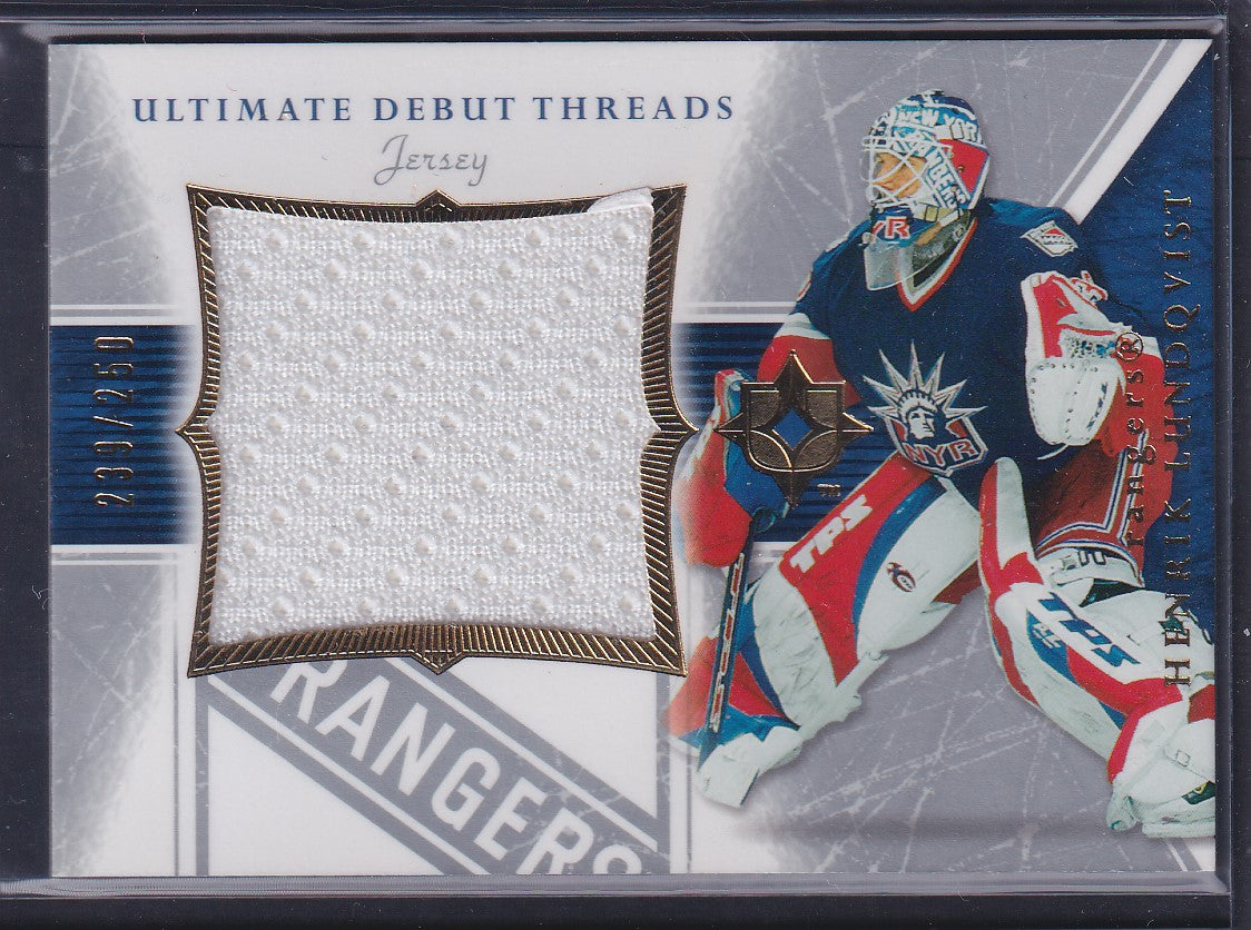 HENRIK LUNDQVIST - 2005 Ultimate Debut Threads Jersey Patch #DTJ-HL, /250