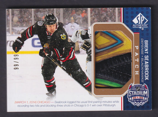 BRENT SEABROOK - 2014 SP Authentic Stadium Series Sick Patch #SS-BS, /99