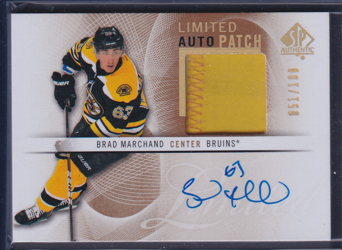 BRAD MARCHAND - 2012 SP Authentic Limited Auto Patch #11, /100