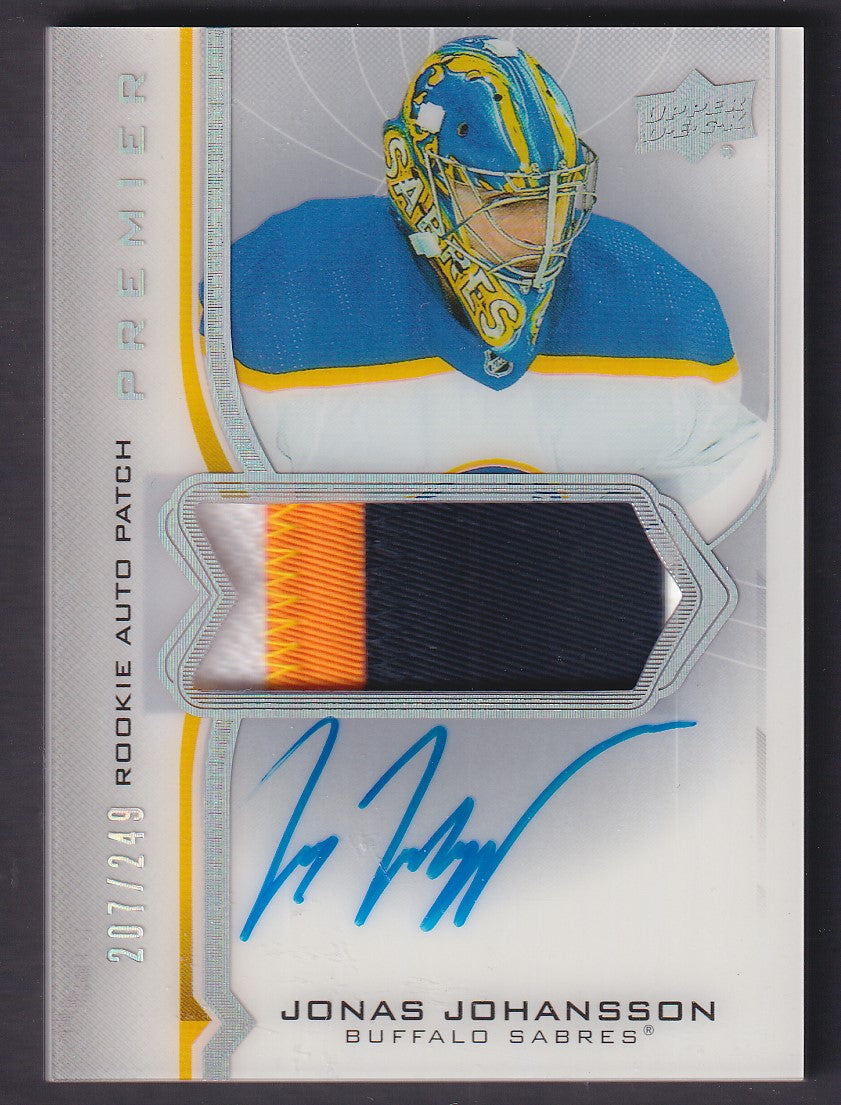 JONAS JOHANSSON - 2020 Upper Deck Premier Rookie Auto Patch #AR-JJ, /249