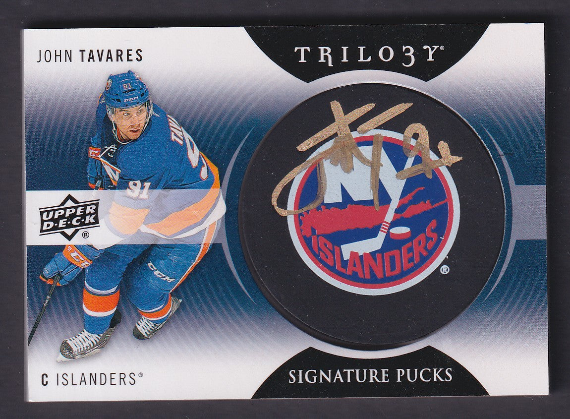 JOHN TAVARES - 2013 Upper Deck Trilogy Signature Pucks Auto #SP-TA